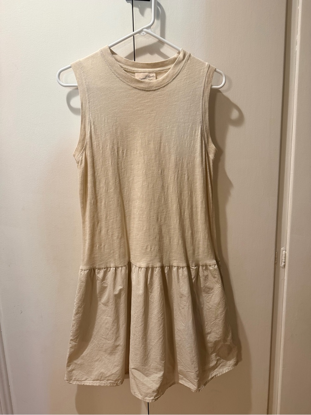 Universal Thread Drop Waist Casual Dress in Cream Color